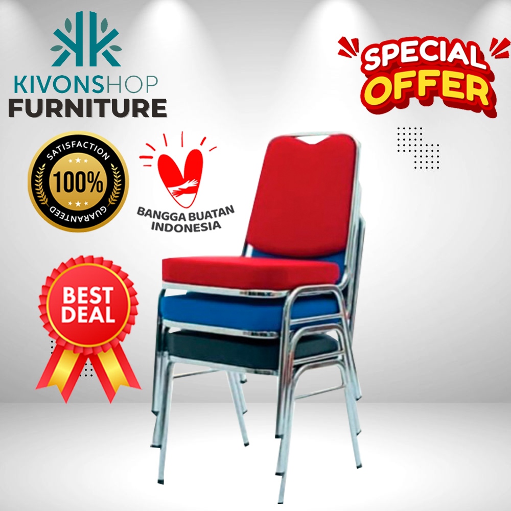 KURSI SUSUN / TUMPUK BESI MODEL FUTURA CHROME STAINLESS / UNTUK HAJATAN / KANTOR / BELAJAR / KONDANG