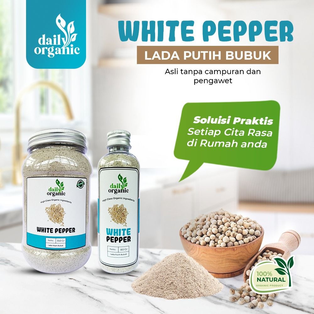

Lada Putih by Daily Organic White Pepper Premium 350 Gram