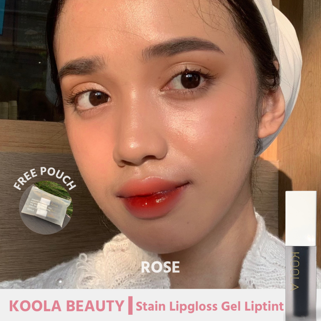 [STOCK TERAKHIR STOP PRODUKSI FLUSH OUT] BUNDLE 3 PCS (2PCS SHADE PILIHAN + 1 SHADE RANDOM) KOOLA BEAUTY STAIN LIPGLOSS GEL LIPTINT GET FREE POUCH