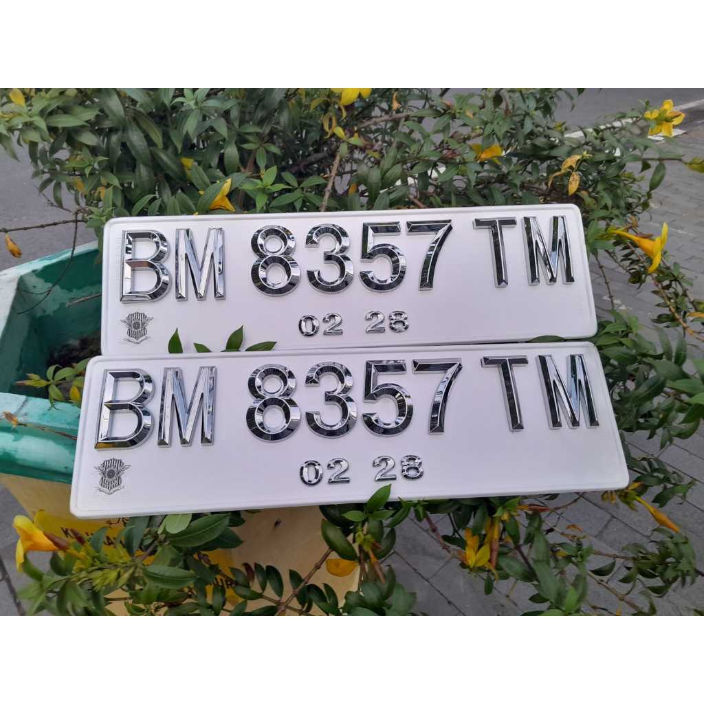 Plat Asli Almunium Nomor Timbul Mobil Diamond Chrome Bonus