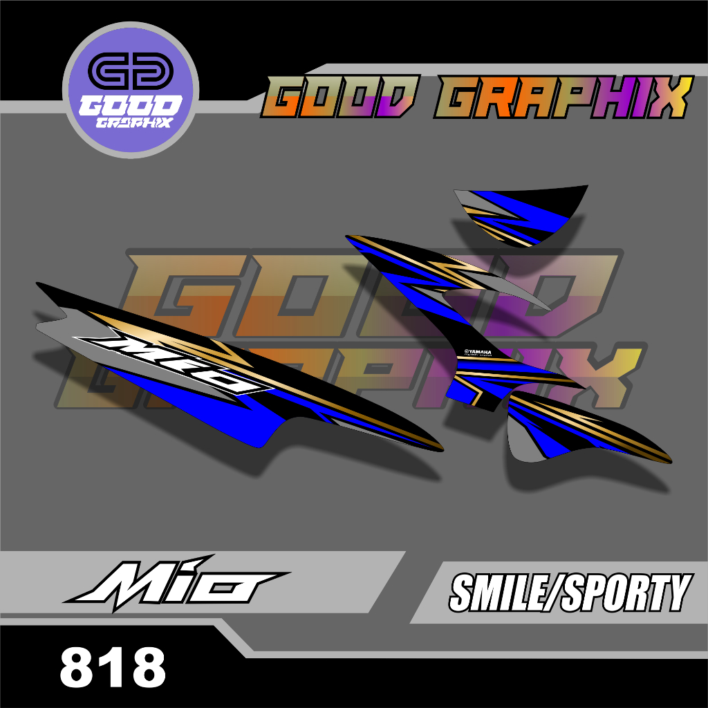 STIKER STRIPING VARIASI MOTOR MIO SMILE/SPORTY - STYLE KEREN BODY SIMPLE