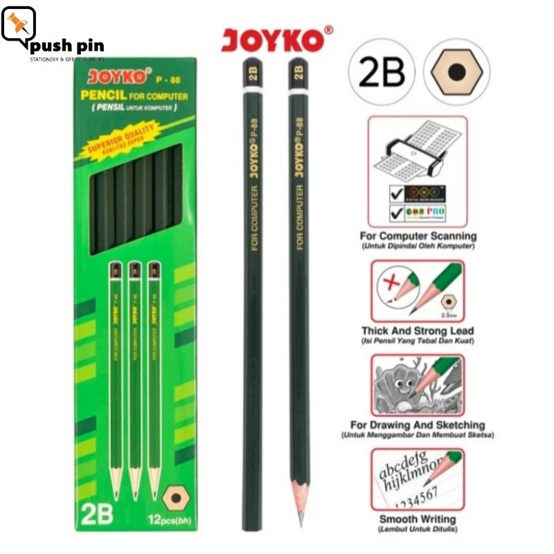 

Joyko Pencil Pensil P-88 2B 1 BOX 12 PCS