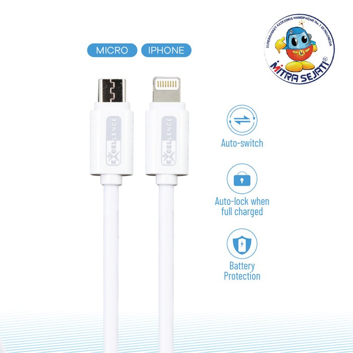 KABEL DATA LIGHTNING IPHONE  EXCELLENCE 2 METER