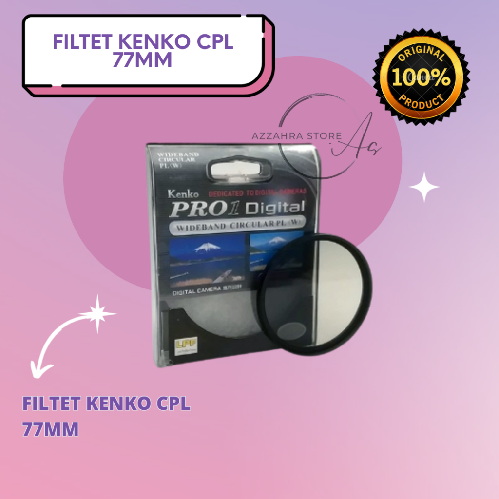 Kenko CPL Filter  77mm Circular Polarized Digital Lensa Kamera