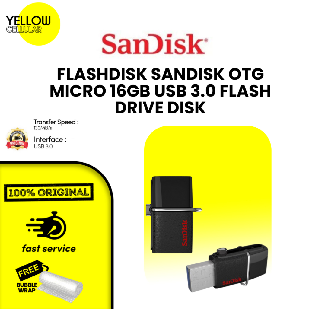 FLASHDISK - OTG SANDISK 16GB FLASHDISK USB ORIGINAL CRUZER BLADE DUAL USB DRIVE 3.0 USB FLASHDISK MU