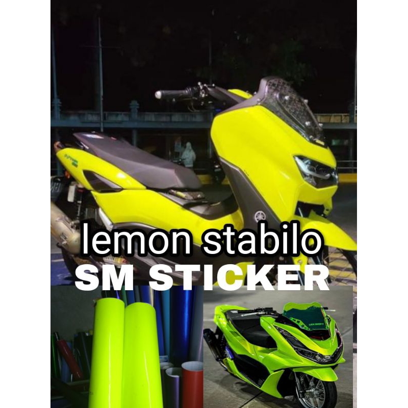 STICKER SKOTLET  KUNING LEMON STABILO GLOSSY SCOTLITE MOTOR YELLOW LEMON STABILO STICKER GLOSSY KILA