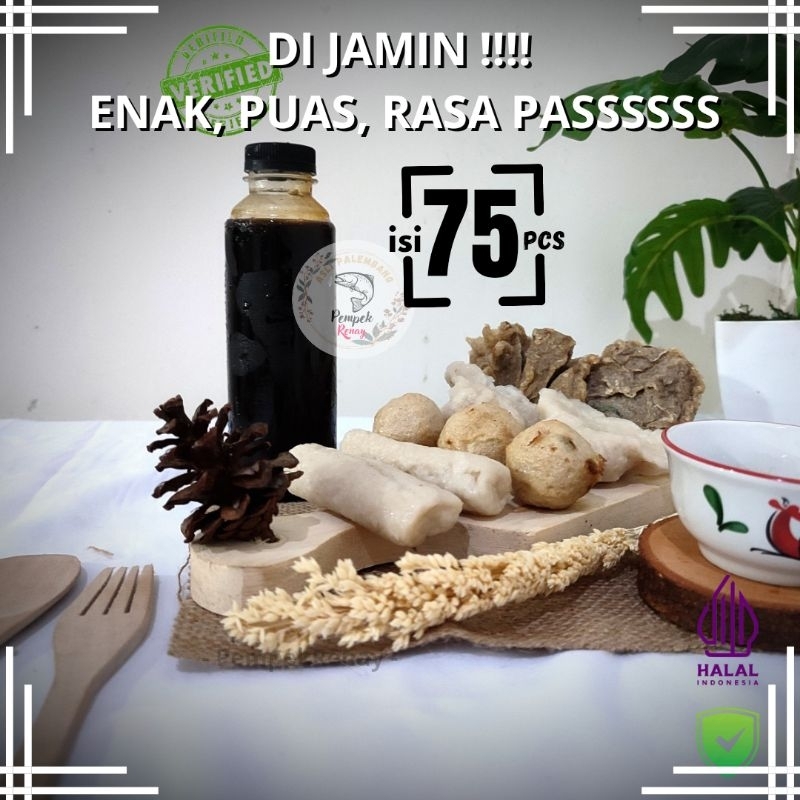 

pempek renay candy emak indah empek empek palembang paket C isi 75 pcs dan cuko premium