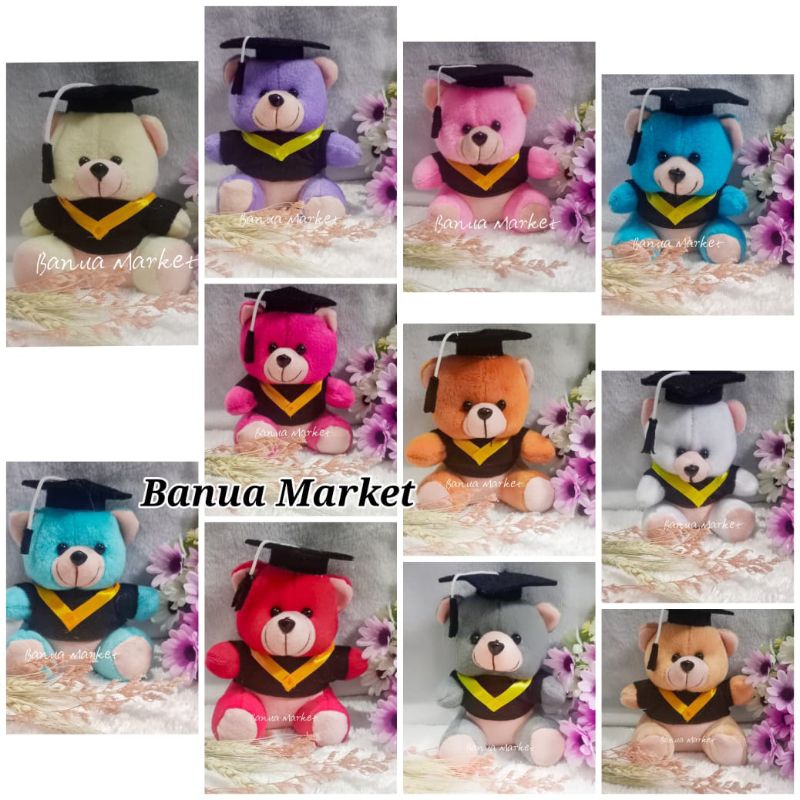 	 Boneka Bear Wisuda 13 CM & [ Baju wisuda ]	
