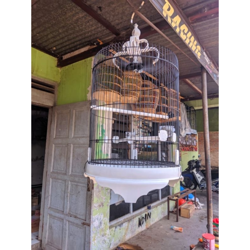 Sangkar Besi Jumbo D46cm Sarang Murai Kacer Cucak Ijo Ram Besi KANDANG BESI BULAT JUMBO
