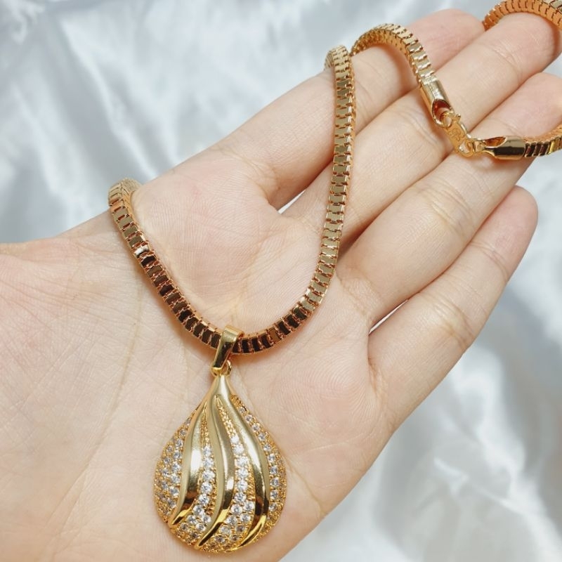 Kalung xuping 45cm 50cm ranta milano 4ml set liontin elegant