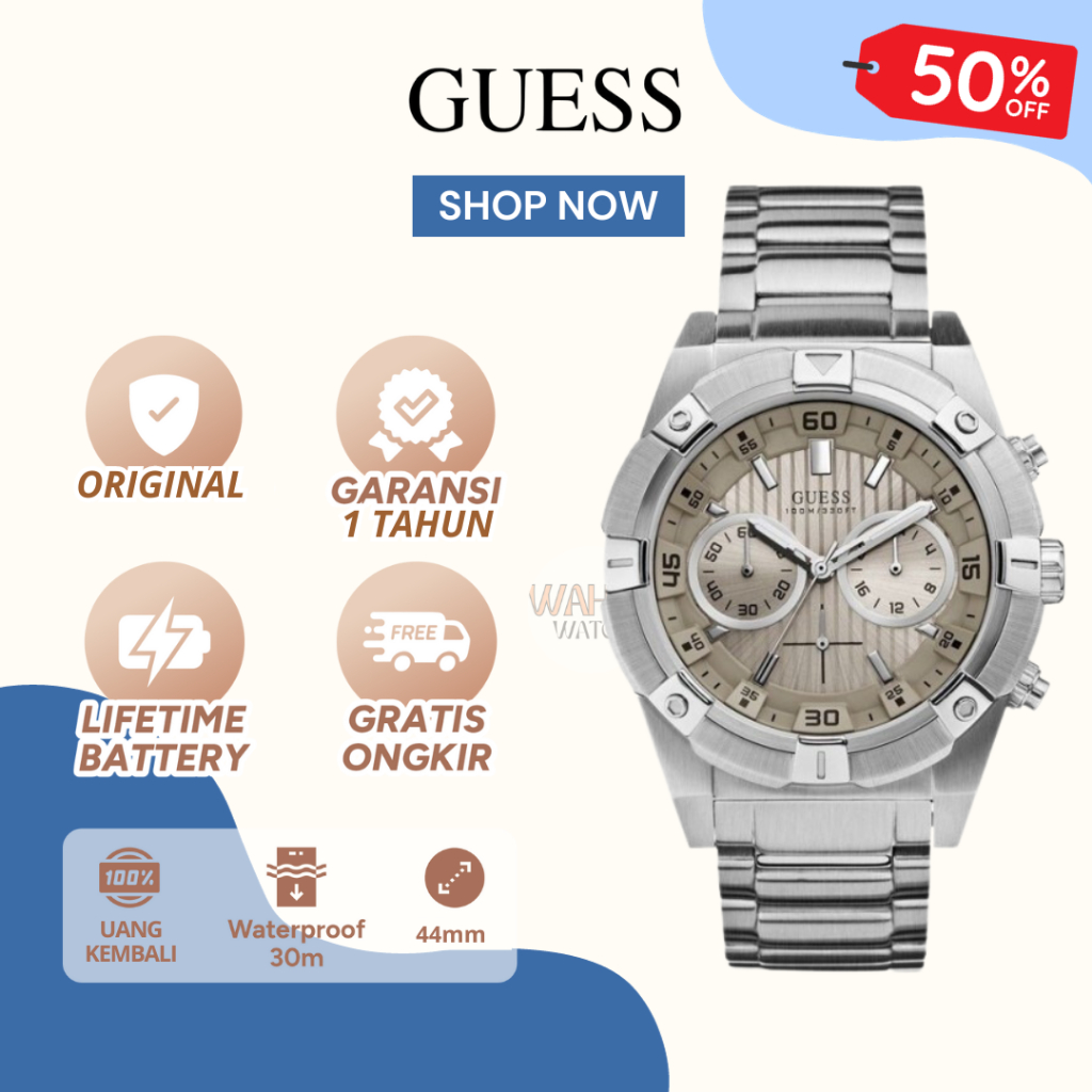 [ORIGINAL]-[COD] ✅ Jam Tangan Analog Pria Guess W0377G1 Watch Gc [BERGARANSI]