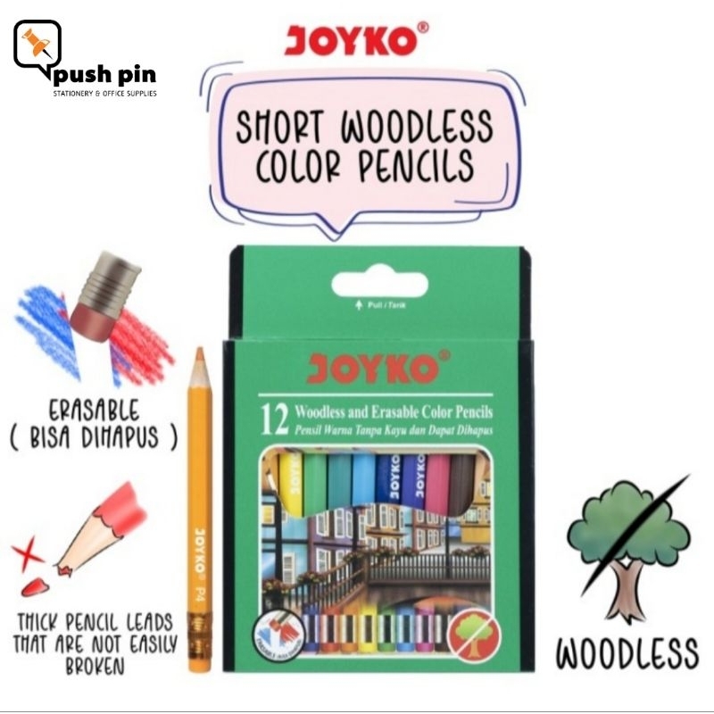 

Joyko Erasable Color Pencils Pensil Warna Dapat Dihapus CP-120 12 Warna