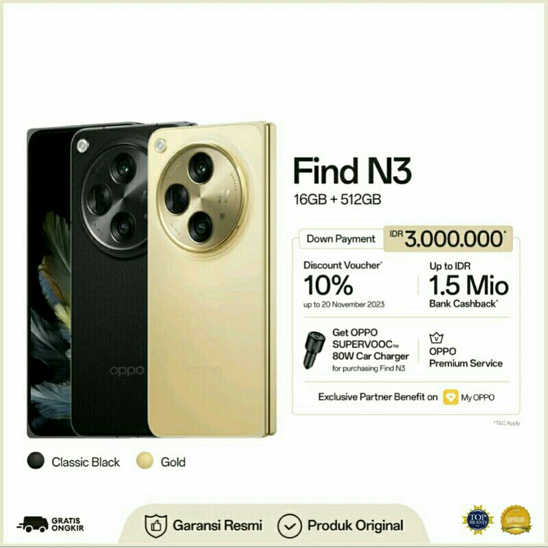 OPPO Find N3 RAM 16GB/512GB Garansi Resmi