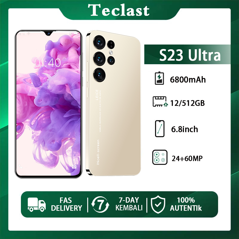 Ponsel Baru 5G HP Pengiriman Lokal S23 Ultra HP Murah RAM 24+60MP 12GB 512GB Handphone Android 12 AM