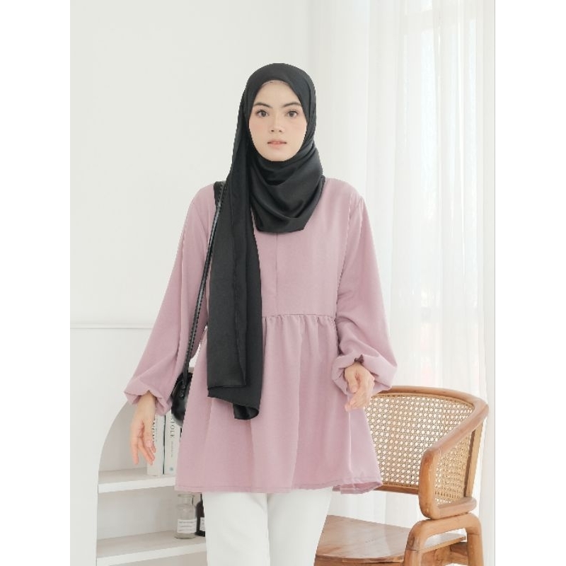 tunik crinkle office look tunik motif tunik