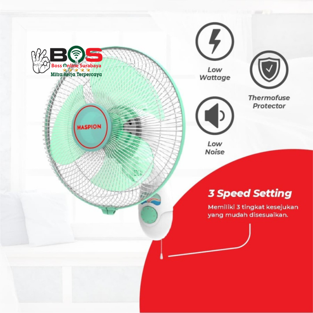 Maspion Kipas Angin Dinding 12 Inch Wall Fan Maspion MWF 31K MWF-31K MWF-31-K