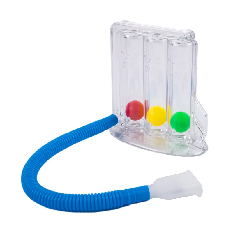 Latih Nafas dengan Mudah! Respirometer Incentive Spirometry Fisioterapi Respiratory Spirometer dengan 3 Bola Pengukur untuk Mengatasi Masalah Pernapasan Breathing Paru