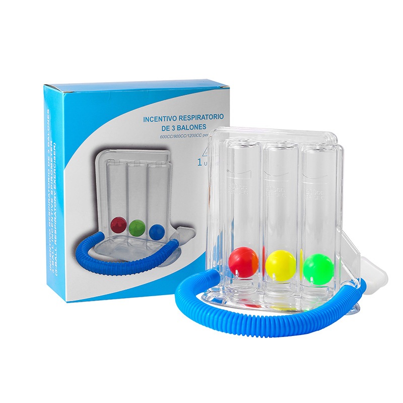 Latih Nafas dengan Mudah! Respirometer Incentive Spirometry Fisioterapi Respiratory Spirometer dengan 3 Bola Pengukur untuk Mengatasi Masalah Pernapasan Breathing Paru