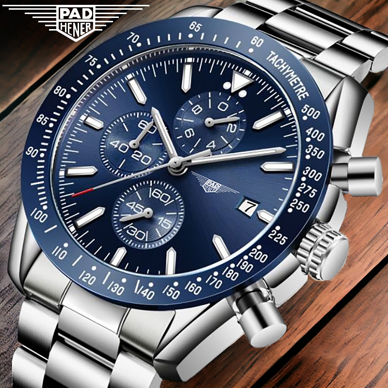 PAD HENER TURQUOISE Jam Tangan Unisex Stainless Steel Original Anti Air Rantai Mewah Biru Luxury Chr