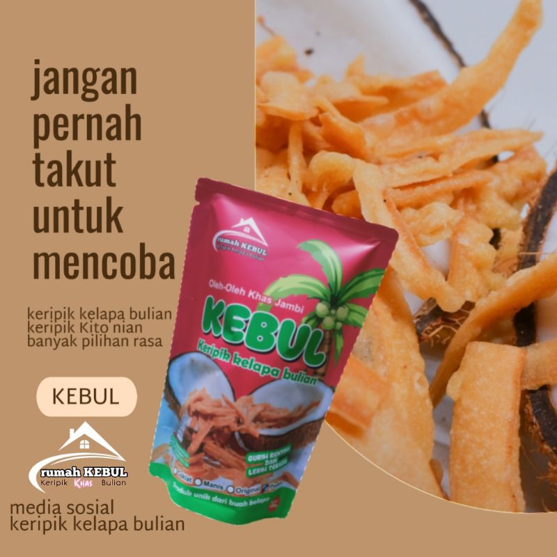 

kebul keripik khas Bulian (20 pics lebih murah dan bonus 2 pics ) Snack sehat, renyah, pedas, manis, coklat, original