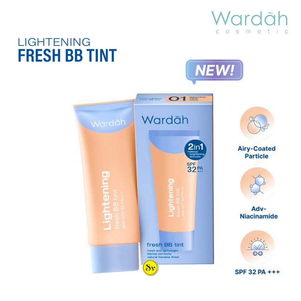 Wardah Lightening Fresh BB Tint (15ml/30ml) Alas Bedak 4 Warna Makeup Wardah Lightening BB Cream BPO
