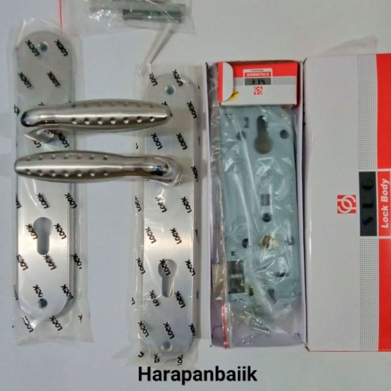Handle Pintu Rumah Kunci Set Besar Soligen - Gagang Kunci Pintu Stainless Bulat Komplit Tahan Lama