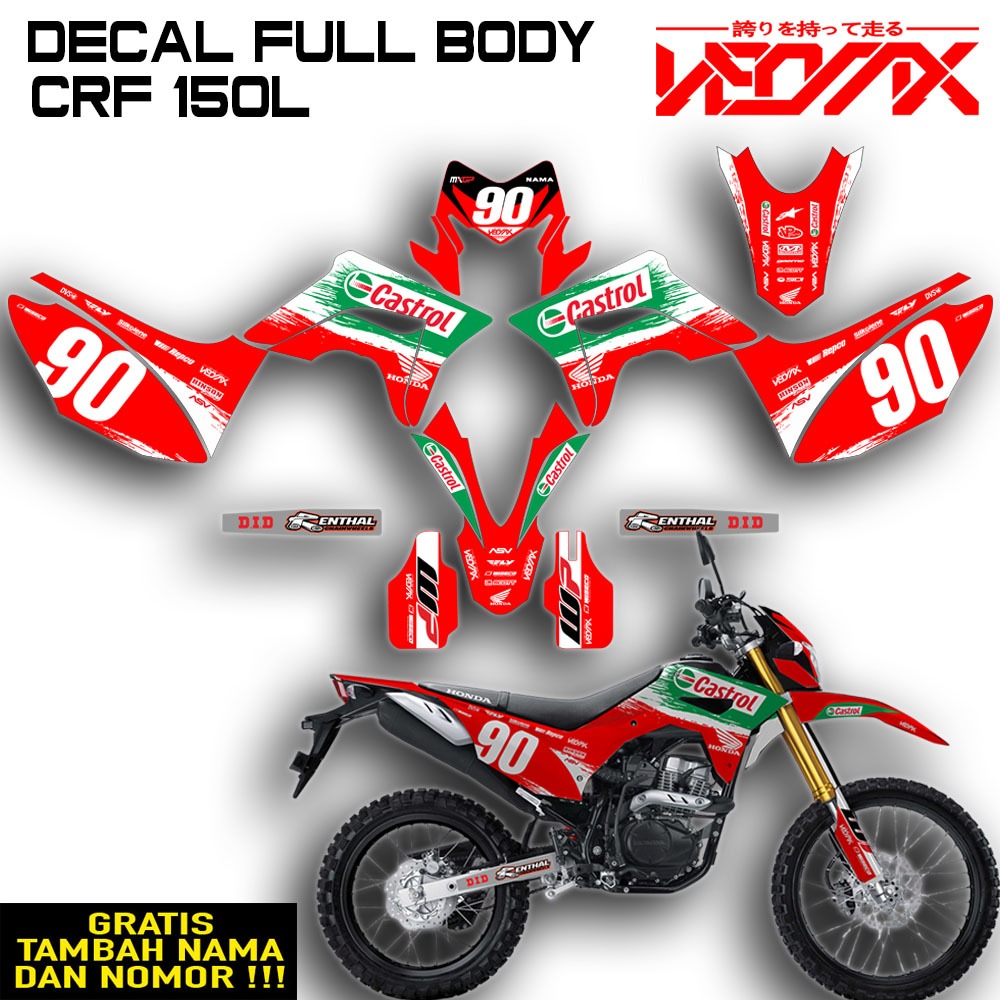 DECAL HONDA CRF 150L FULLBODY CASTROL