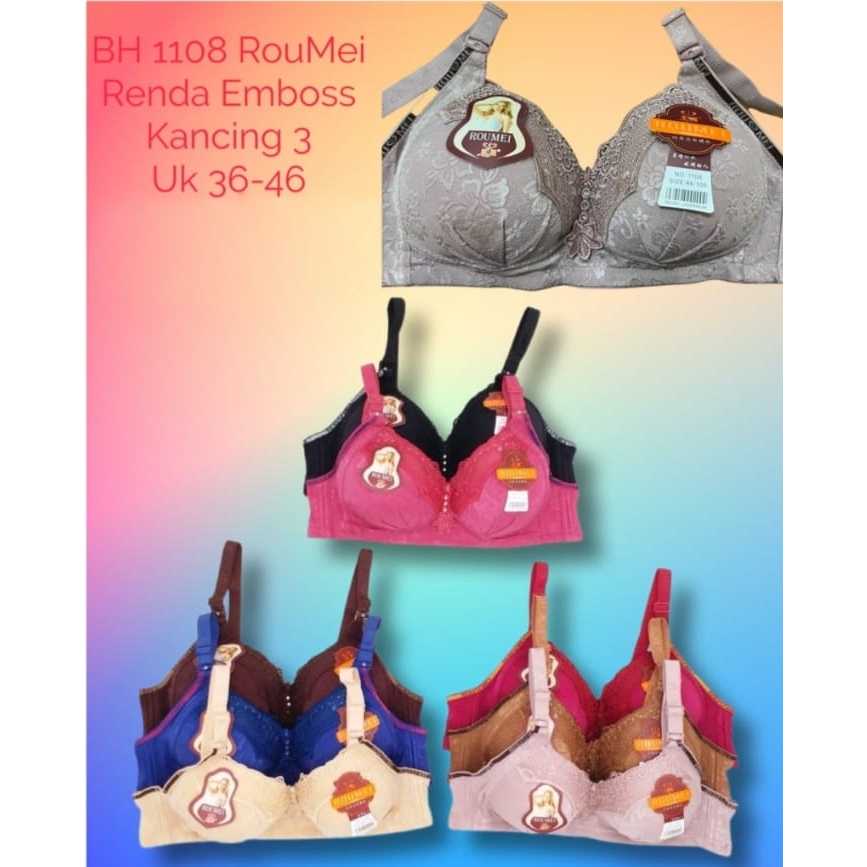 BH Roumei Uk 36-46 Cup C Kait 3 Tanpa Kawat