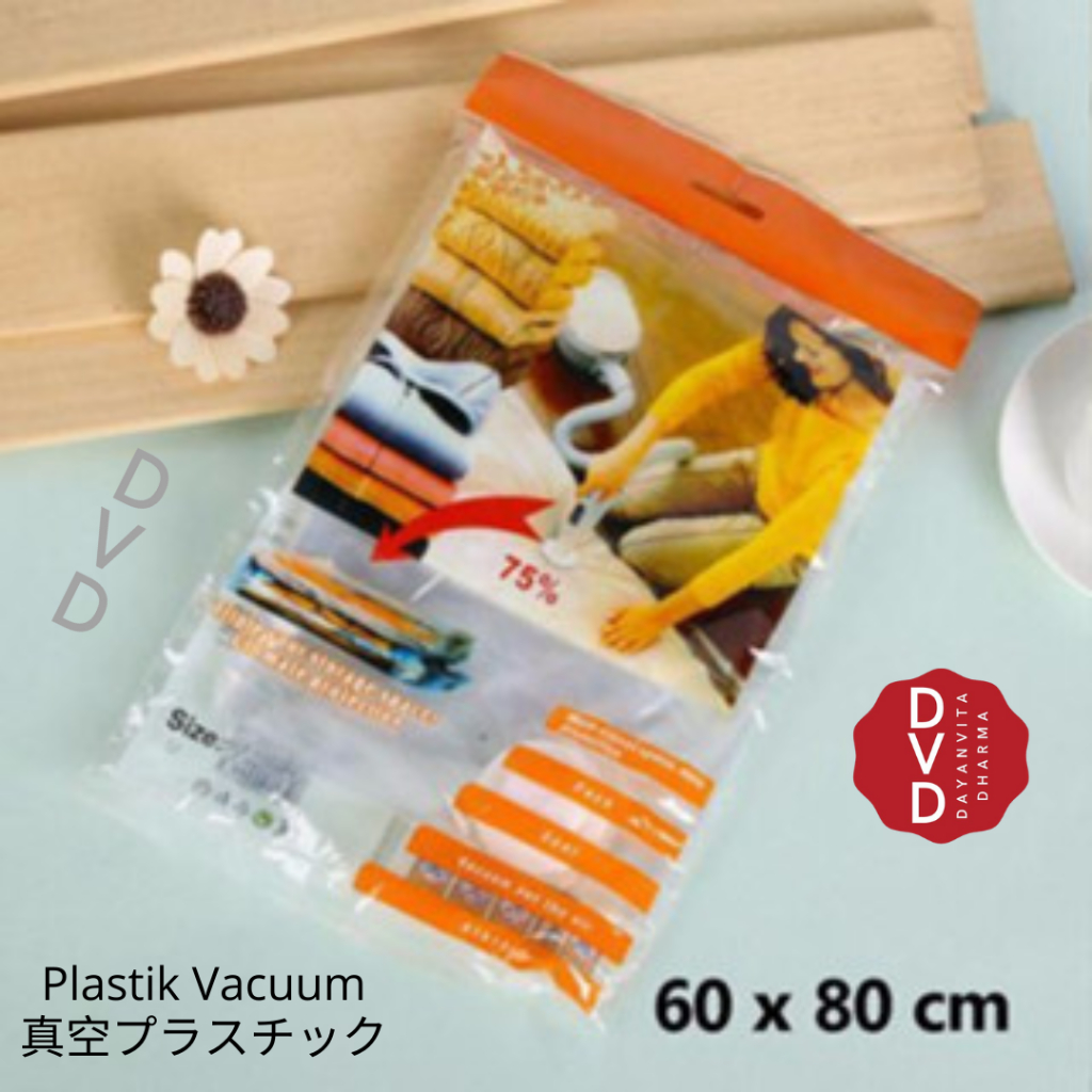 Plastik Vacuum Bag Satuan 60 x 80 cm Tanpa Pompa - Vacuum Bag Plastik 60 x 80