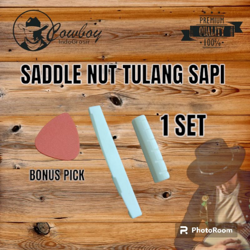 Bonus Pick Saddle Nut Tulang Sapi Australia Saddle Nut Gitar Akustik Folk dan akustik classic nilon 