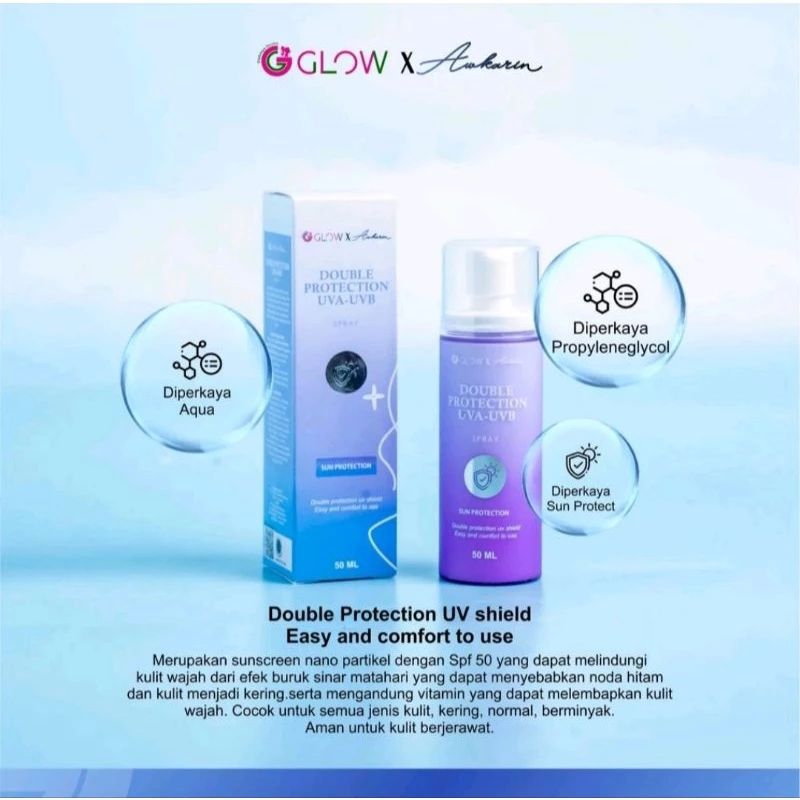 GLAFIDSYA DOUBLE PROTECTION UVA & UVB  SPRAY | Glafidsya | skincare