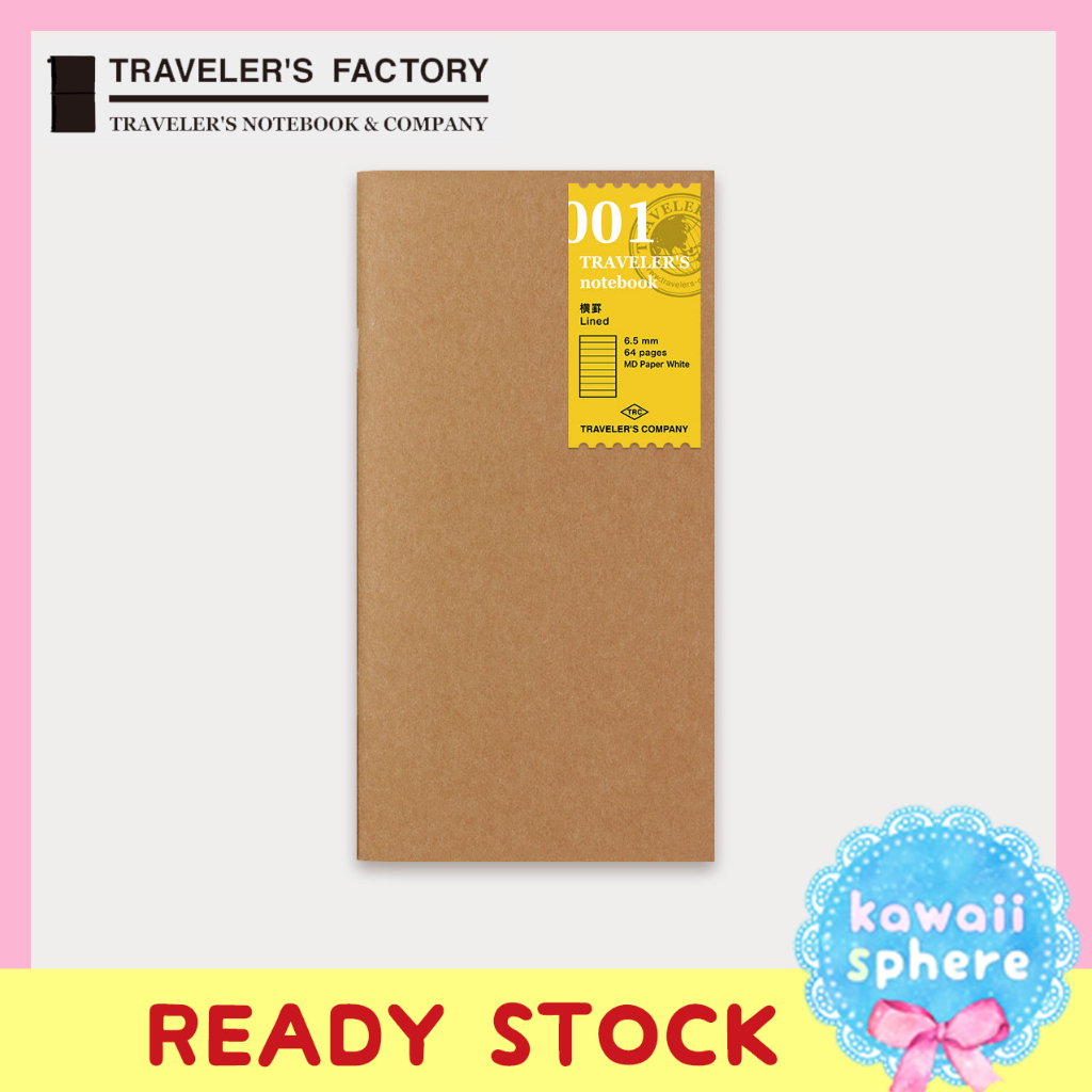 

Travelers Notebook 001 | Lined (Ruled / Bergaris) | Refill TN Regular Size