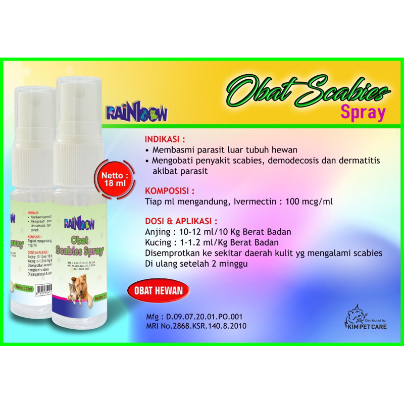 OBAT KUCING ANJING SCABIES SPRAY OBAT SEMPROT SCABIES SPRAY 18ml