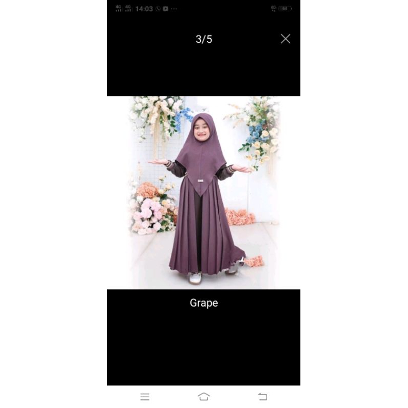 gamis anak syakila set kerudung