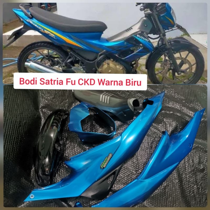 SUZUKI - COVER BODI SET SUZUKI SATRIA FU CKD WARNA BIRU ORIGINAL SGP
