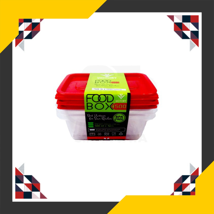 Promo Tepak Set 3 500ml Victory/Tepak Makan Plastik Isi 3/Tepak Serbaguna Berkualitas
