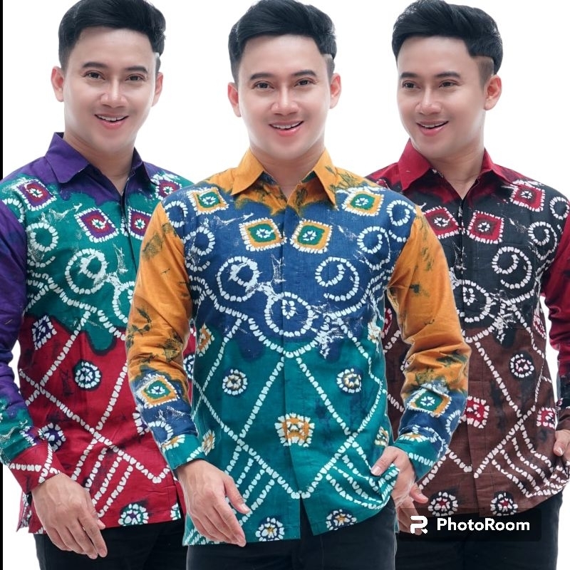 ORIGINAL ZANITA BATIK SASIRANGAN SIZE M L XL XXL XXXL XXXXL BAJU BATIK PRIA KALIMANTAN SASIRANGAN