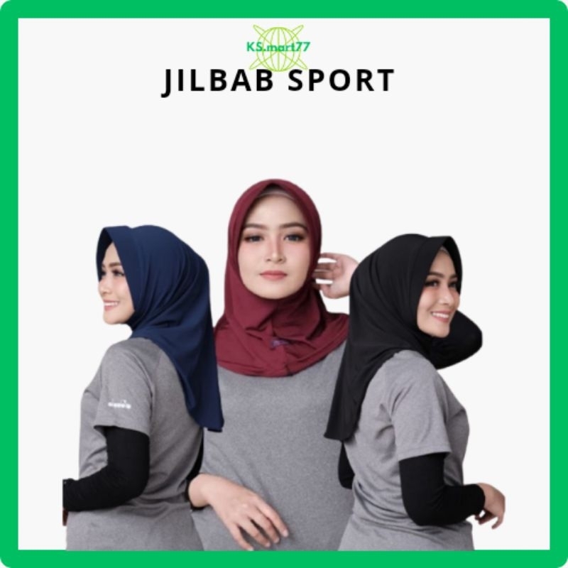 Jilbab sport / Hijab instan / Bergo Jersey Warna Lengkap