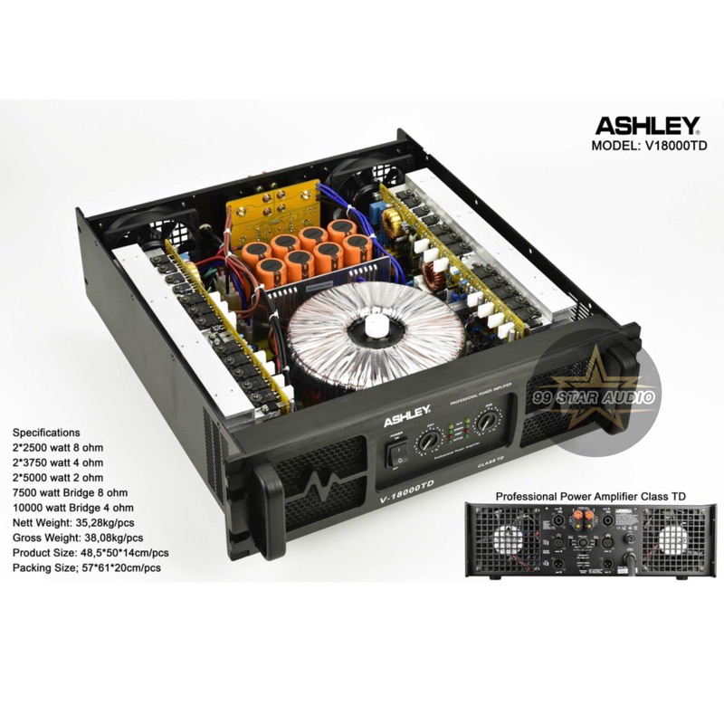 Power Amplifier Ashley V18000 TD/V 18000 TD / V18000TD / V 18000TD