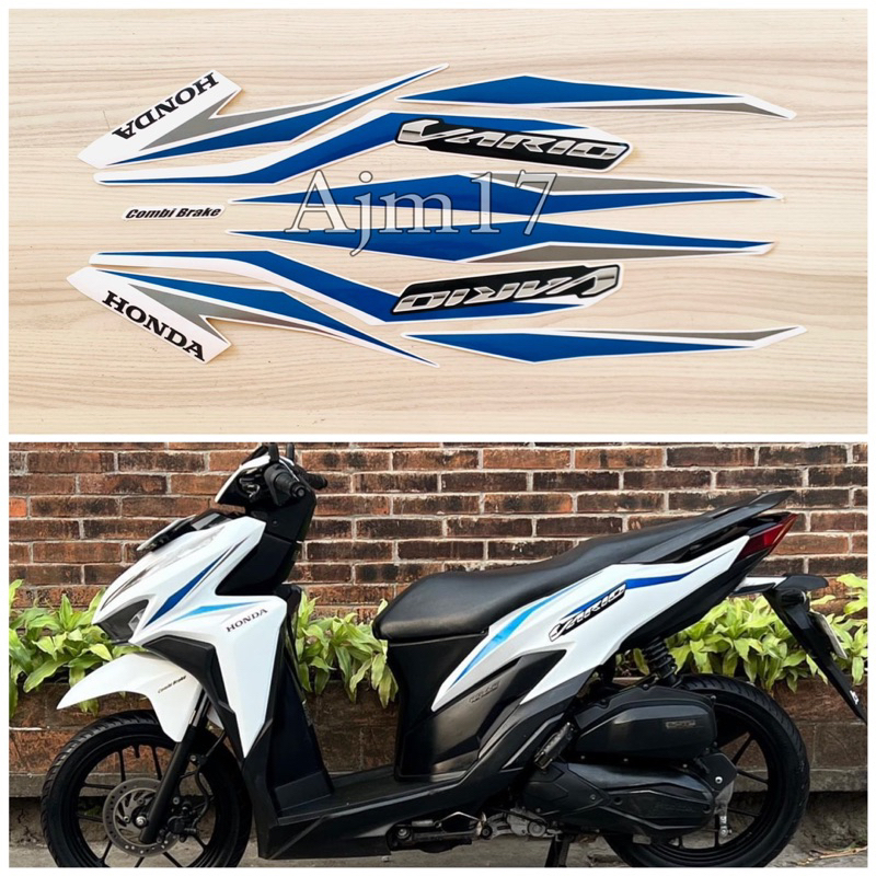 STIKER STRIPING VARIO 125 TAHUN 2018 PUTIH BIRU
