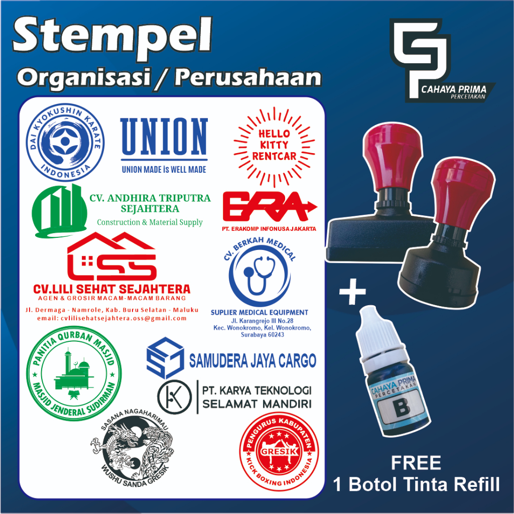 

stempel flash custom nama atau logo untuk anak, guru, dokter, perusahaan