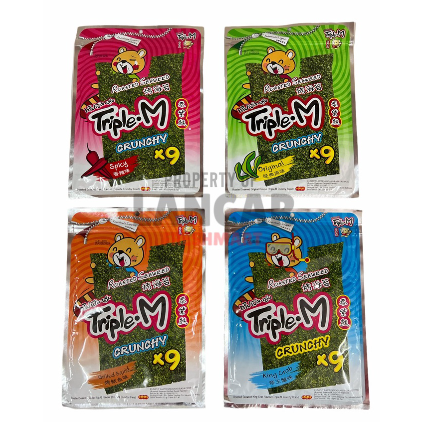 

➦✫✢ TRIPLE M ROASTED SEAWEED 45GR / TRIPLE M ROASTED SEAWEED 45GR