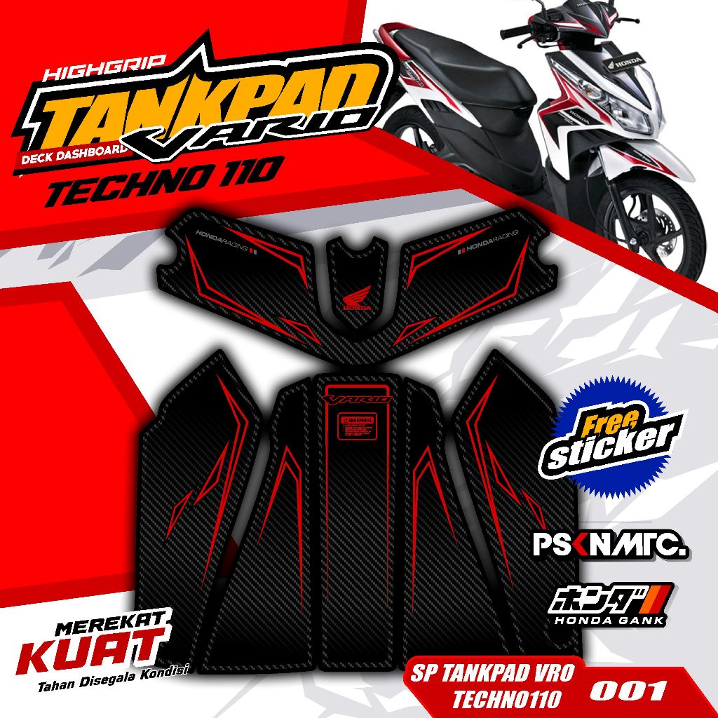 Striping Vario Techno Pelindung Dashboard Tankpad deckpad Vario 110 Techno 2009 - 2012 (body protekt