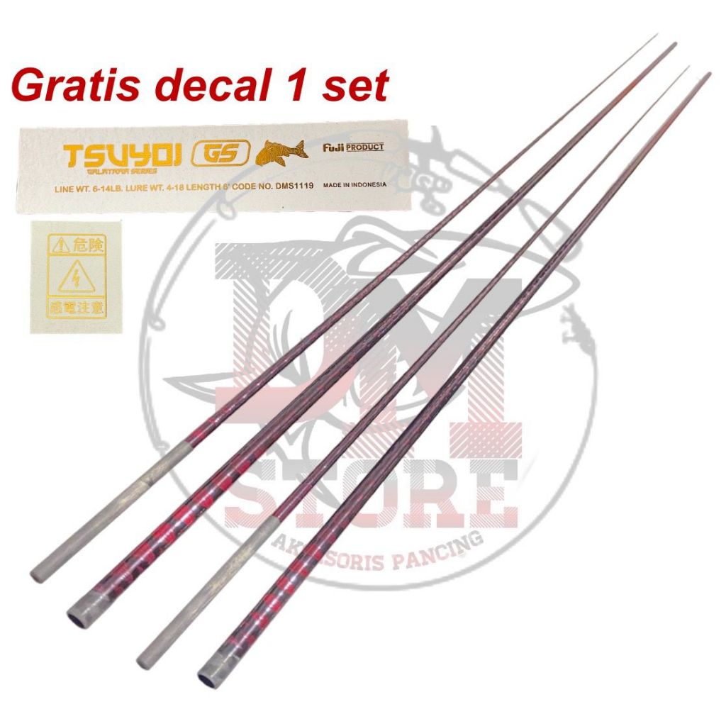 Blank carbon hollow x wrap merah - blank xwrap merah sambung 2