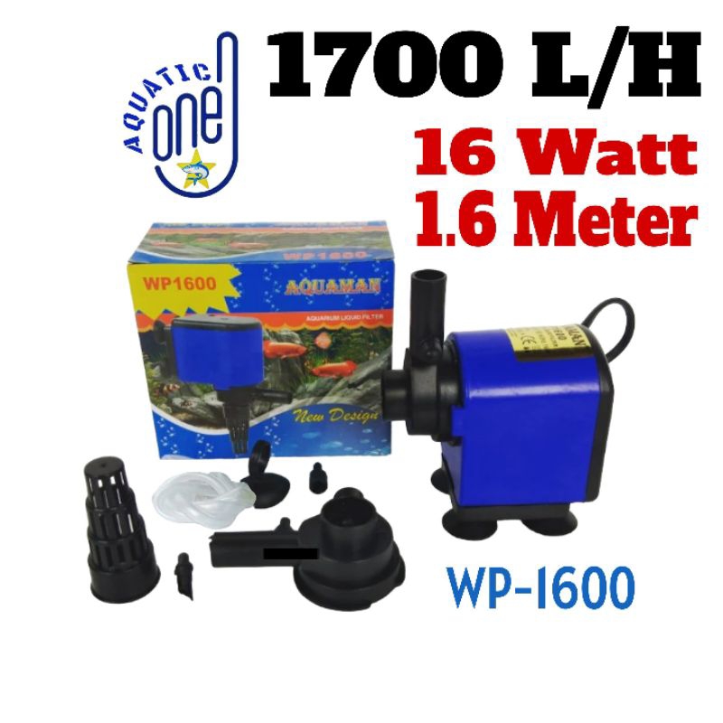 AQUAMAN WP-1600   : mesin pompa filter celup power heads akuarium waterpump kolam water pump ph WP 1