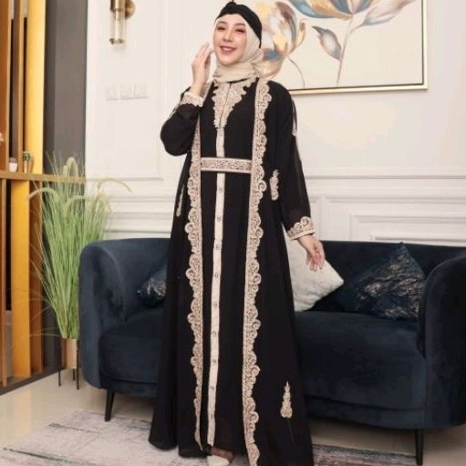 Kaftan wanita halimah kaftan kondangan gamis kaftan lebaran kaftan putih kaftan moderen kaftan elega
