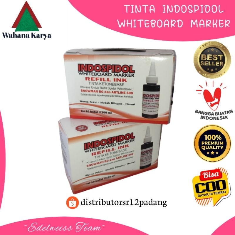 

TINTA INDOSPIDOL TINTA ISI ULANG INDO SPIDOL REFILL INK WHITEBOARD TINTA PAPAN TULIS SNOWMAN INDOSPIDOL PADANG SUMBAR