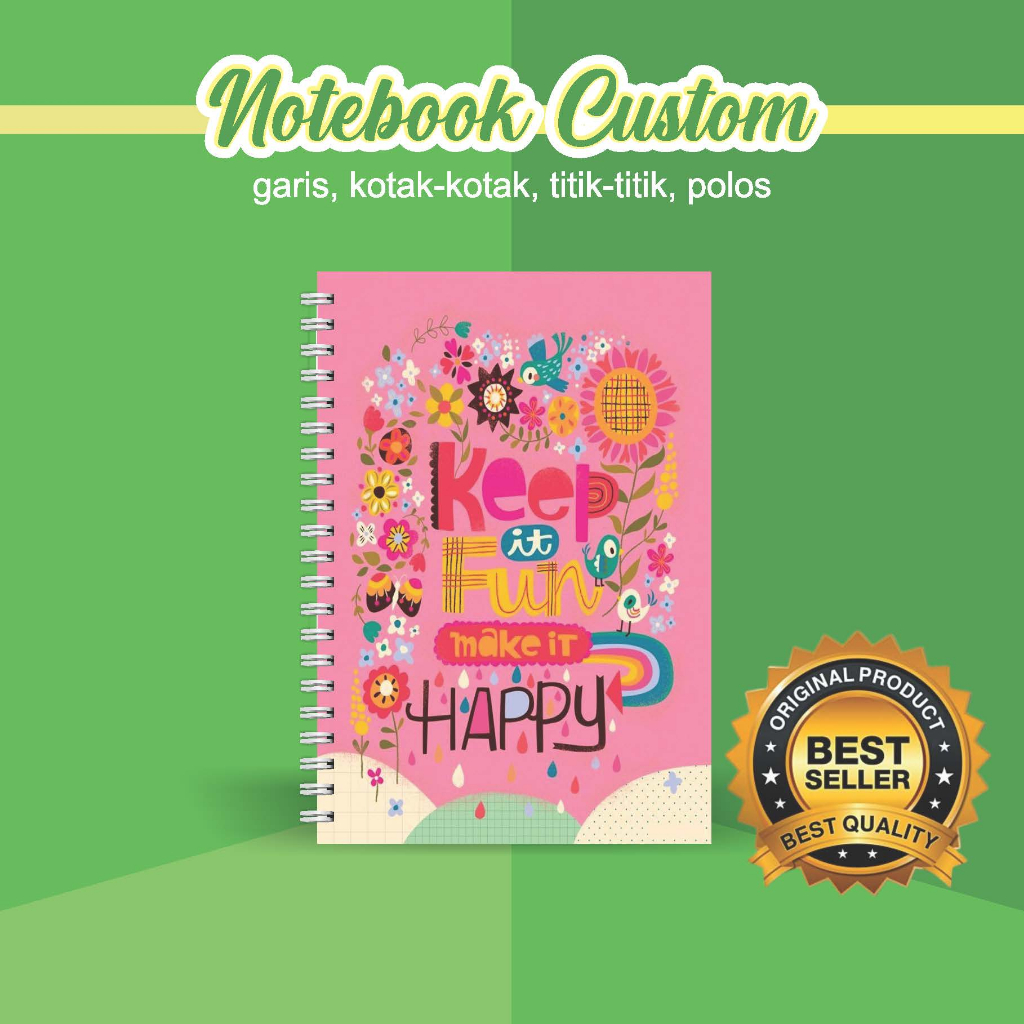 

NOTEBOOK A5 CUSTOM CATATAN/JURNAL BOOKPAPER GRID/KOTAK2#DOTTED/TITIK2#BLANK/POLOS