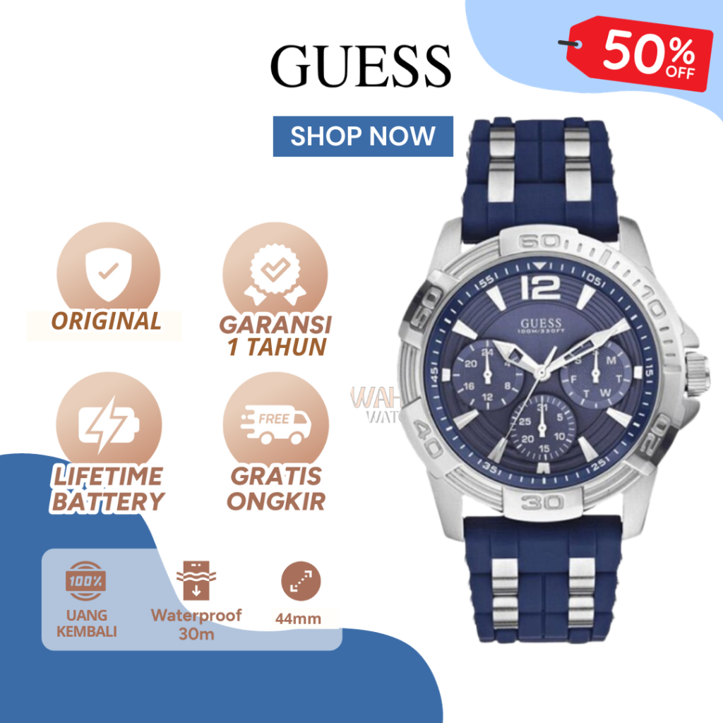 [ORIGINAL]-[COD] ✅ Jam Tangan Analog Pria Guess  Type W0366G2 Watch Gc [BERGARANSI]