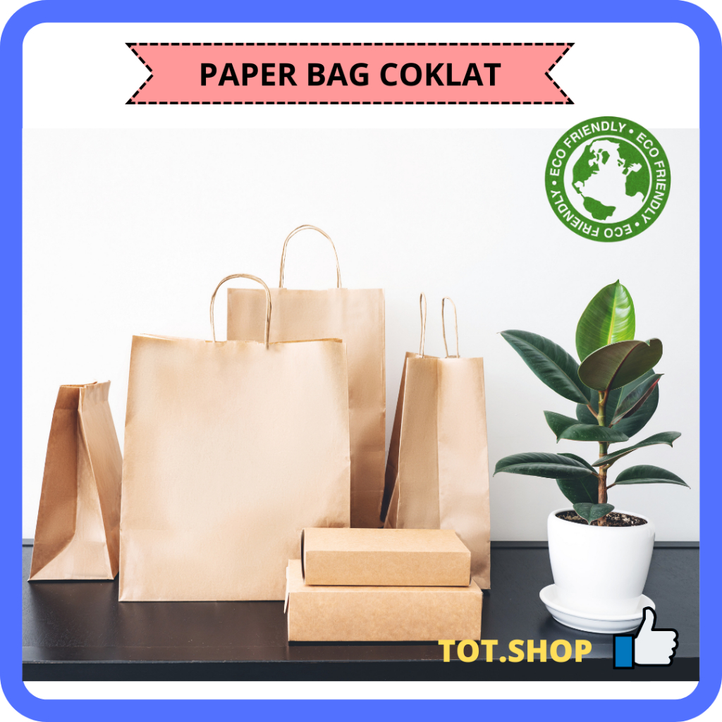 

[1-LBR] PAPER BAG COKLAT STANDING POLOS PAPER BAG KADO SOUVENIR PAPER BAG MURAH KANTONG KERTAS TAS KERTAS